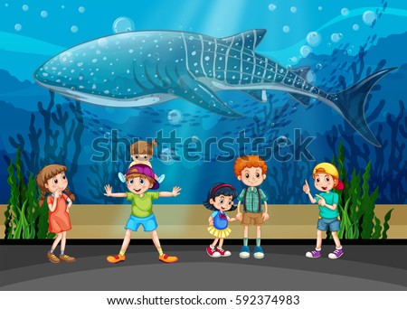Children Killer Whale Aquarium Illustration Stock Vector 592374983  Shutterstock