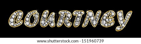 Name Courtney Made Shiny Diamonds Style Stock Illustration 151960739 ...