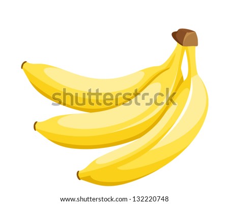 Bunch of bananas isolated on white. Vector illustration.
