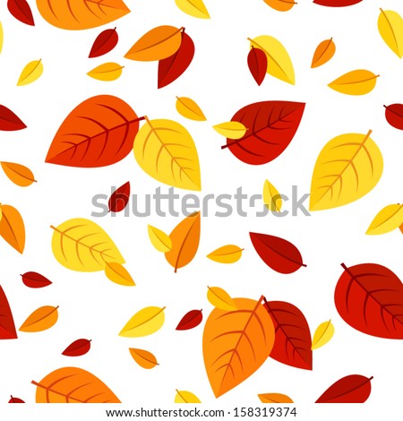 Seamless pattern with colorful autumn leaves. Vector illustration.