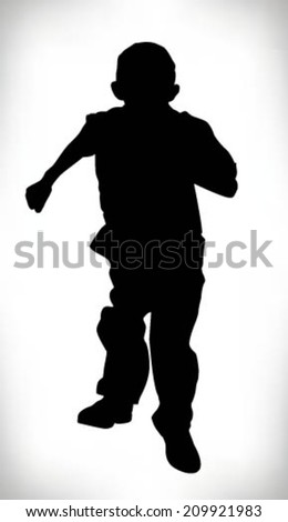 Silhouette Child Running School Uniform Boy Stock Vector 209921983 ...