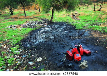 Soil pollution with petrochemical products