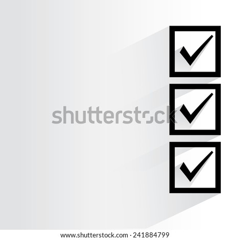 Check Box On White Background Flat Stock Vector 241884799 - Shutterstock