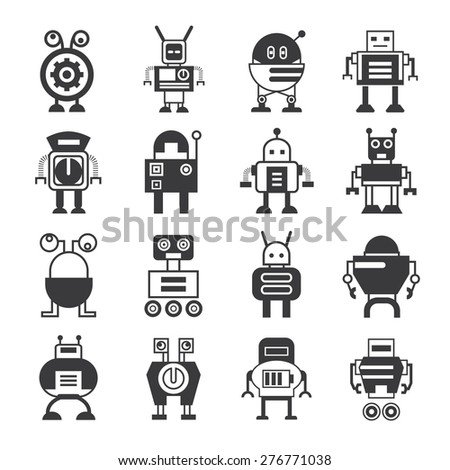 Robot Icons Set Vector Robot Stock Vector 322216877 - Shutterstock