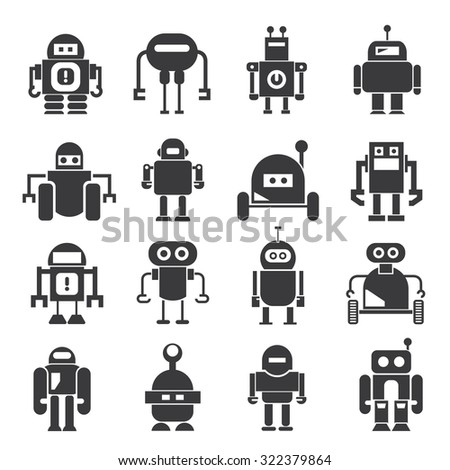 Robot Icons Set Vector Robot Stock Vector 322216877 - Shutterstock