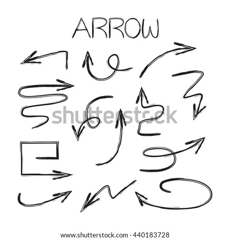 Hand Drawn Arrows Stock Vector 435822529 - Shutterstock