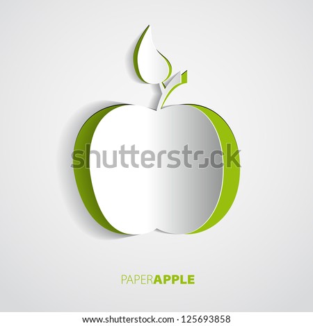 Vector green paper apple card design