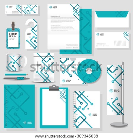  corporate identity template Stationery design set in vector format