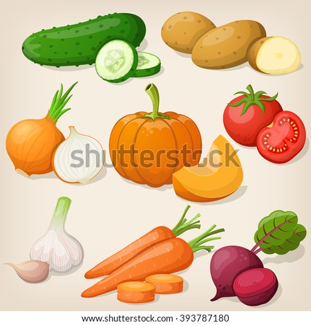 Set of vegetable. Vector illustrations