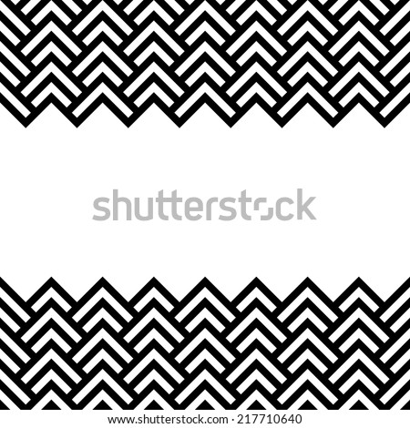Black and white chevron geometric horizontal border frame background vector Black and white chevron geometric horizontal border frame background vector