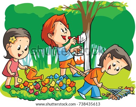 Kids Cleaning Stock Vectors, Images & Vector Art 