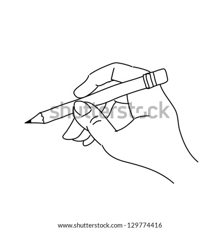  Hand Drawing Freehand Sketch Hand Holding Stock Vector 129774416 