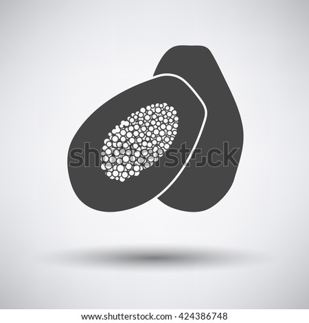 Papaya icon on gray background with shadow. Vector illustration.