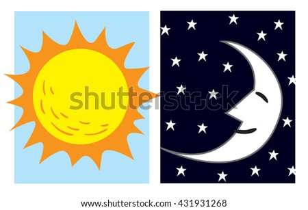 Sun Moon Stock Vector 54707317 - Shutterstock