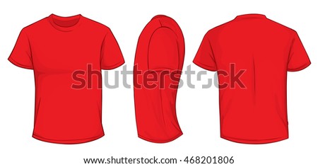 Vector Illustration Blank Red Men Tshirt Stock Vector 468201806 ...