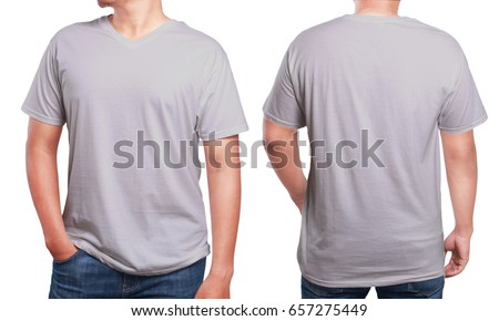 Download Grey Tshirt Mock Up Front Back Foto de stock (libre de ...