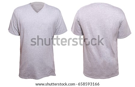 Misty Grey Tshirt Mock Up Front Stock Photo (Royalty Free) 658593166 ...
