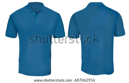 Download Vector Illustration Blank Blue Polo Tshirt Stock Vector 687062956 - Shutterstock