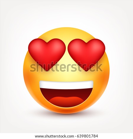 Heart Emoticon Eyes Flat Design Stock Vector 640163332 - Shutterstock