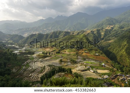 Rice terraces in sapa District, Lao Cai Province, Northwest Vietnam.
