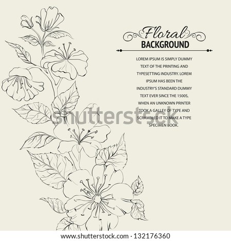Scatch of spring sakura. Vector illustration, contains transparencies, gradients and effects.