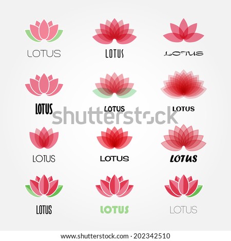 Vector lotus flowers design for spa, yoga class, hotel and resort