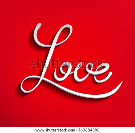 Vector Volumetric Whiteigraphic Word Love D Letters On Red Background Vector Volumetric Whiteigraphic Word Love D Letters On Red Background