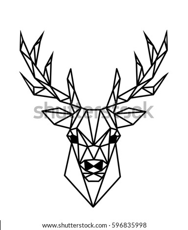 Stylized Deer Head Silhouette Triangles Design Stock Vector 263582279 ...