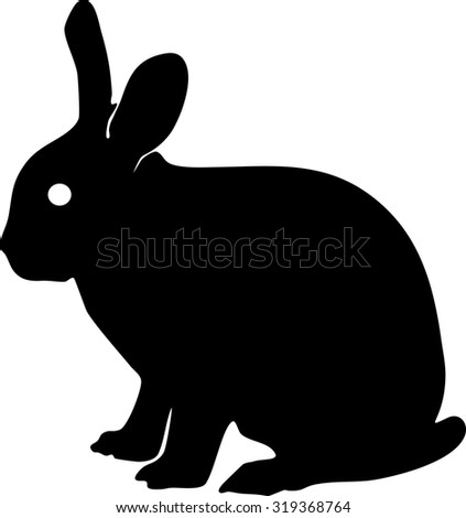 Black White Silhouette Fluffy Rabbit Hare Stock Vektor 548336458