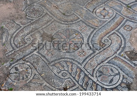 ancient roman floor mosaic with geometric shapes motif and floral pattern abstract background - Ancient Rome Designs ancient roman floor mosaic with geometric shapes motif and floral pattern abstract background - Ancient Rome Designs