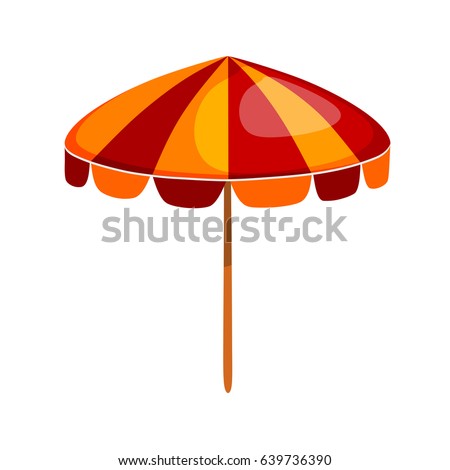 Color Image Of An Abstract Bright Beach Umbrella Cartoon Style Accessory Vector Color Image Of An Abstract Bright Beach Umbrella Cartoon Style Accessory Vector
