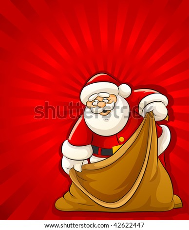 Christmas Santa Claus Riding On Sleigh Stock Vector 63655702 - Shutterstock