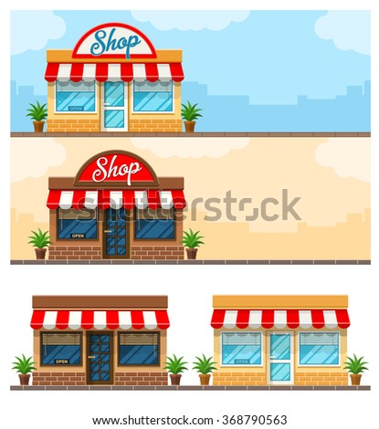 Grocery Facade Stock Photos, Royalty-Free Images & Vectors ... - Facade exterior shop flat design with sign. Store and grocery facade  banner. Vector illustration