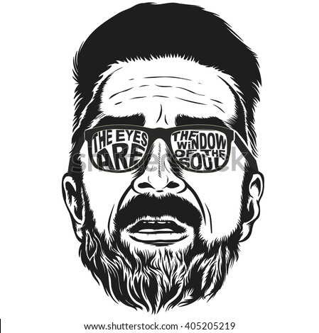 Bearded Hipster Face Vector Illustration Stock Vector 