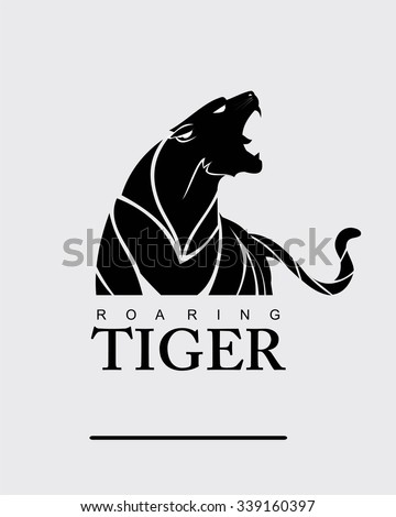 Fearless Tiger. Roaring Predator. Roaring Tiger. Tiger head, elegant tiger head. tiger half body. tiger head, roaring fang face. Combine with text