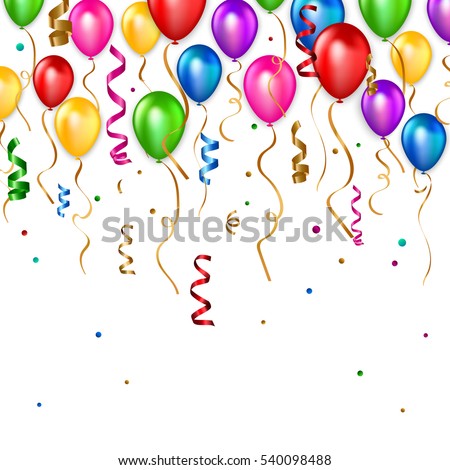 Birthday balloons background. Vector illustration eps 10 format.