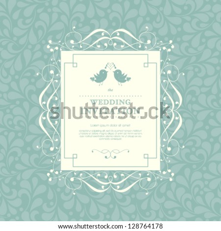 Vector wedding card or invitation with floral ornament background. Perfect as invitation or announcement.