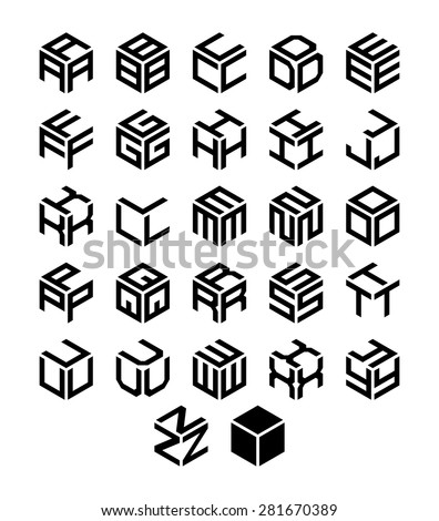 cube vector font cube vector font