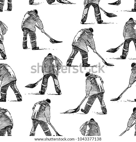 Pattern of the street cleaners at work