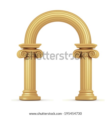 golden arch isolated - stock photo