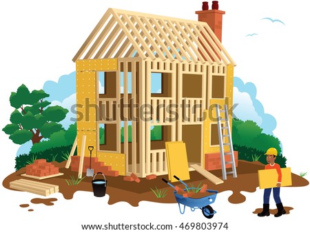 stock vector house building 469803974