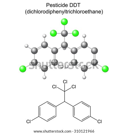 Structural Chemical Formula Model Ddt Pesticide Stock Illustration ...