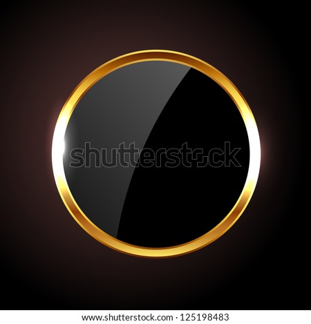 Vector Round Black Glossy Label Banner Stock Vector 125198483