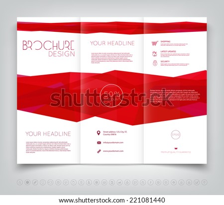 Vector Modern Trifold Brochure Design Template Stock Vector 221081440 Shutterstock Tri Fold Poster Template