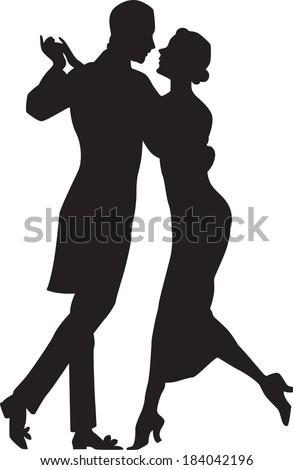 Silhouette Dancing Couple Stock Vector 184042196 - Shutterstock