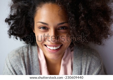 Close Up Portrait Of A Beautiful African American Woman Face Smiling Close Up Portrait Of A Beautiful African American Woman Face Smiling