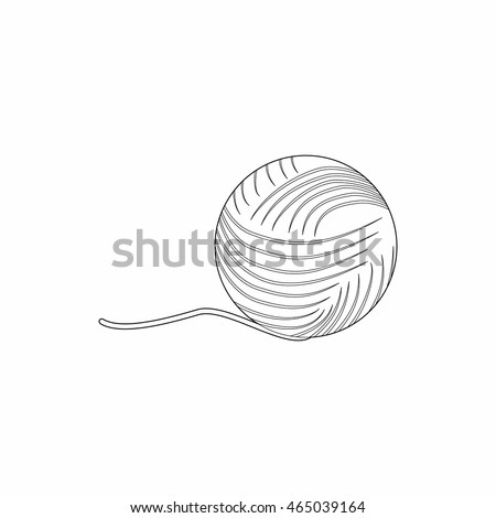 Vector Illustration Outline Drawing Yarn Ball Stock Vector 338755136