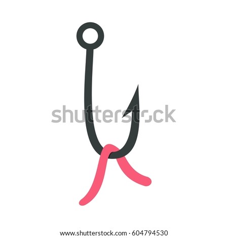 Fish Hook Worm Icon Outline Illustration Stock Vector 542265157 ...