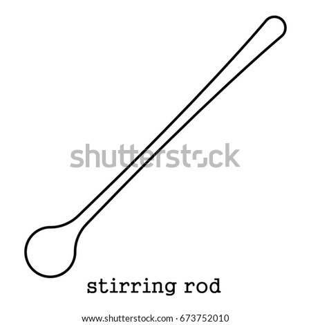 Stirring Rod Icon Outline Style Isolated Stock Vector 673752010 ...