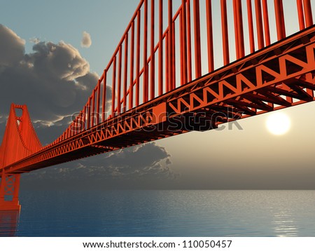 Golden Gate Bridge 3D Illustration